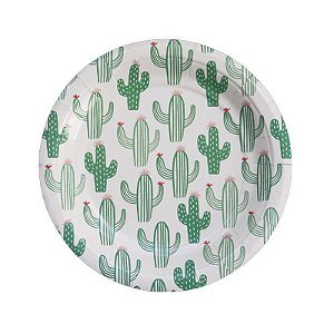 Prato de Papel Cactos 19cm