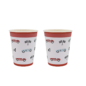 Copo de Papel Carro Corrida Víntage  - 5 Unds