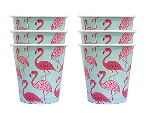 Copo de Papel Flamingo Fundo Tifanny 8 unds