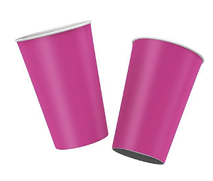 Copo Descartável de Papel Rosa Pink Colors 180ml – Festa Infantil e Adulto | 8 Unidades