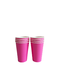 Copo de Papel Rosa Pink Liso - 8 unds