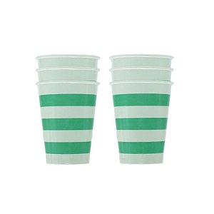 Copo de Papel Horizontal Verde Água - 8 unds
