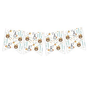 Bandeirola de Papel  - Urso Boho