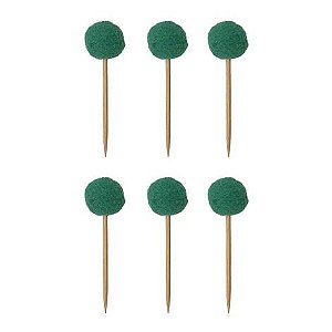 Topos para Doces/Cupcakes/Salgados - PomPom Verde Folha - 6 unds