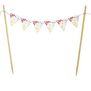 Mini Bandeirinha para Bolo Flores