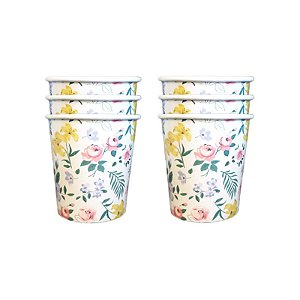 Copo de Papel Flores no Jardim - 8 Unds