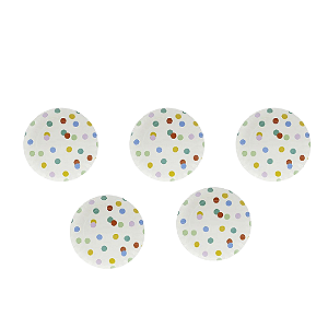 Mini Prato de Papel Confete - 5 Unidades | Prato Decorativo para Festa Infantil, Mesa Posta e Aniversário