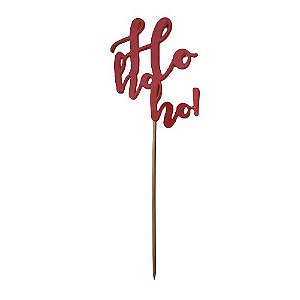 Topo de Panetone/Bolo "Ho Ho Ho" - Vermelho - Und
