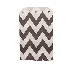 Saquinho de Papel Chevron  Cinza Escuro