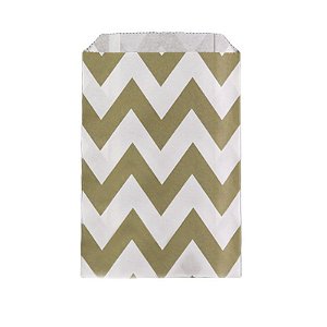 Saquinho de Papel Chevron Dourado