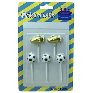 Mini Vela Futebol Dourado