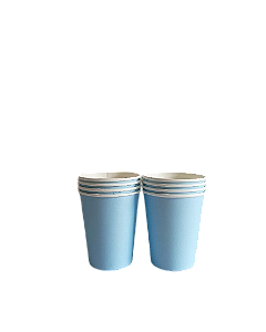 Copo de Papel Azul Claro Liso - 08 Unidades
