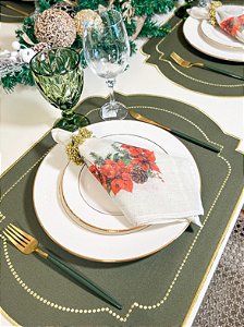 Guardanapo Barra Estampada Flor Natalina