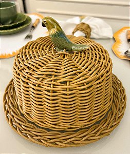 Queijeira Vime Caramelo com Porcelana Arara