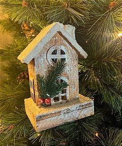Casinha Natalina Nevada com Chaminé 20 cm