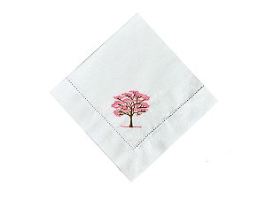 Guardanapo Bordado Ipê Rosa