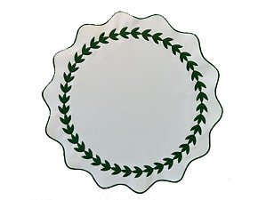 Jogo Americano Hera Branco com Verde - Kit com 2 unidades