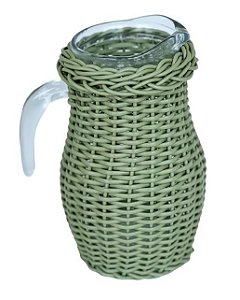 Jarra de Vidro com Vime sem tampa Oliva