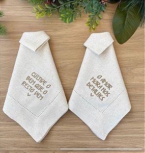 Guardanapo Bordado Cultive o Bem que o Resto Vem