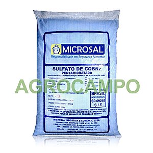 25kg Sulfato Cobre Microsal - Pureza 98,50%