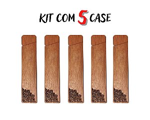 Kits Atacado 5 Porta Cigarros - Case Hemp - Wood Burning