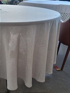 Toalha de Mesa Redonda Linho Cinza  - A partir de 4 LUGARES