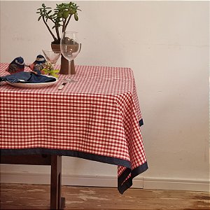 Toalha de Mesa Retangular XADREZ VERMELHO/AZUL  - A partir de 6 lugares