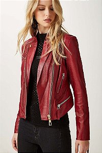 jaqueta de couro animale feminina