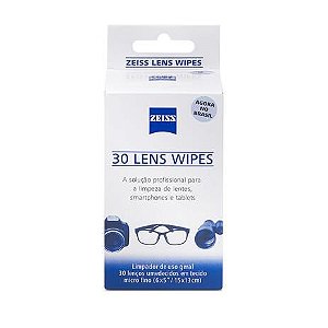 Lens Wipes Zeiss c/ 30 Lenços Umedecidos