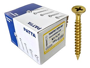 Parafuso Chipboard Cab. Chata 3,5x30mm Patta Premium 1000un.
