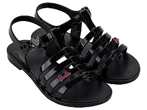 Sandália Barbie Ice Cream Flox Grendene Kids Preta Glitter