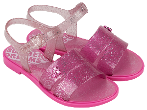 Sandália Infantil Menina Barbie Rainbow Rosa Glitter Grendene