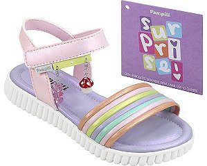 Sandália Papete Infantil Candy Surprise Colorida Pampili - Vem com dois pingentes!