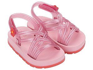 Sandália Baby Menina Zaxynina Pretty Rosa Glitter Ou Rosa Chiclete