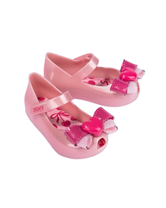 Sapatilha Bebê Zaxynina Princess Bow com Laço Rosa Glitter