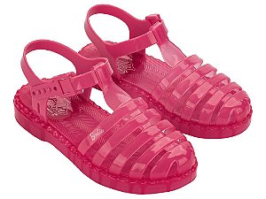 Sandália Infantil Menina Barbie Duo Aranha Transparente Rosa Grendene Kids