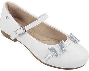 Sapato Infantil Pampili Angel Borboleta Branco Ou Dourado