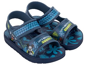 Sandália Infantil Menino Disney Diversão Grendene Kids Azul Mickey
