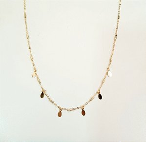 Colar com pingentes gota folheado a ouro 18k