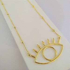 Colar longo olho que tudo vê (Col000238)