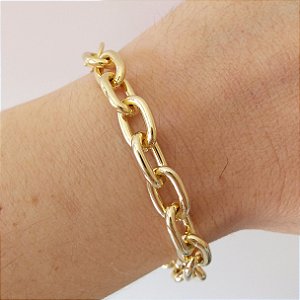 Pulseira de elos folheada