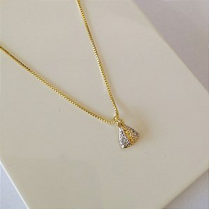 Colar Nossa Senhora Aparecida pequena folheada em ouro18k