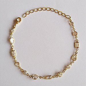 Pulseira com zircônias folheada a ouro18k