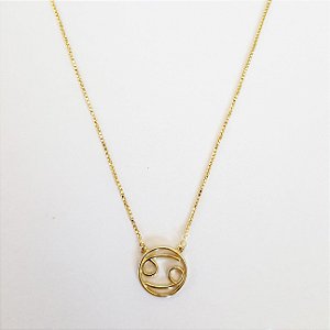 Colar signo câncer folheado a ouro 18k