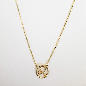 Colar signo leão folheado a ouro 18k