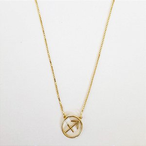 Colar signo sagitário folheado a ouro 18k