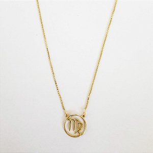 Colar signo virgem folheado a ouro 18k