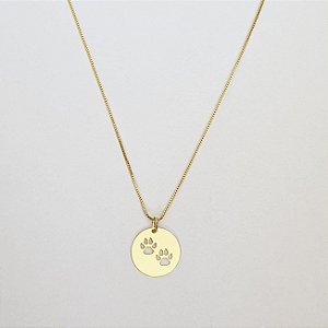 Colar com 2 patas folheado a ouro 18k