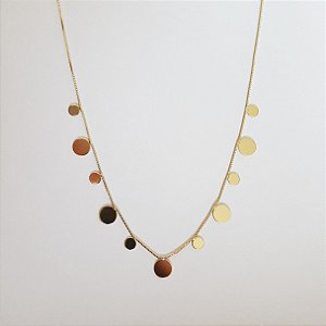 Colar com círculos folheado a ouro 18k