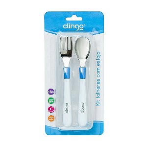 Kit de Talheres com Estojo Azul - Clingo